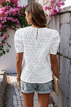 Load image into Gallery viewer, White Round Neck Floral Top 
