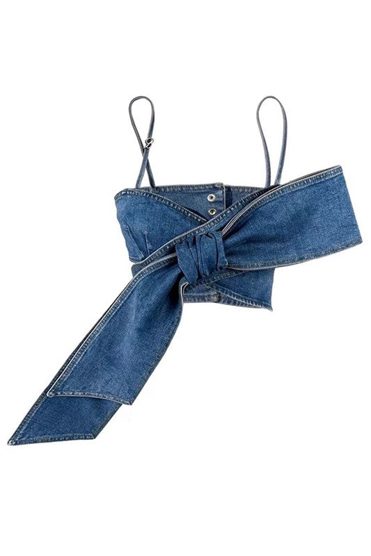 Big Bow Denim Top