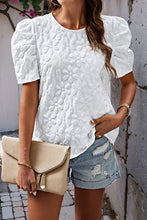 Load image into Gallery viewer, White Round Neck Floral Top 
