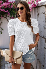 Load image into Gallery viewer, White Round Neck Floral Top 
